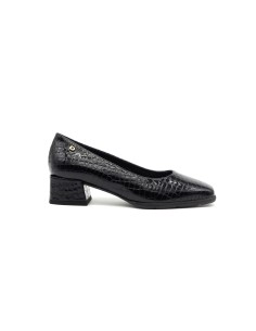 Femme Serena décolleté en cuir verni imprimé python avec pointe carrée