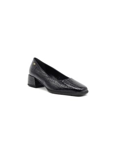 Woman Serena decollete in python print patent leather with square tip 2