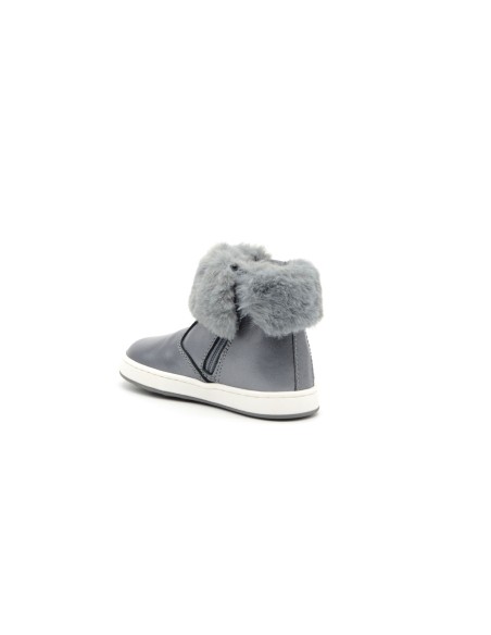 Balducci girl's first step ankle boot in leather with faux fur