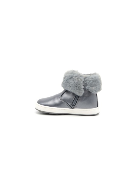 Balducci girl's first step ankle boot in leather with faux fur