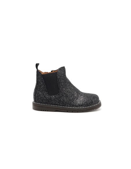 Grunland Modell Nill Mädchenstiefelette aus mit Glitzer überzogenem Leder