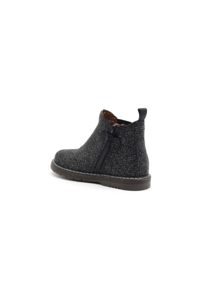 Grunland Modell Nill Mädchenstiefelette aus mit Glitzer überzogenem Leder