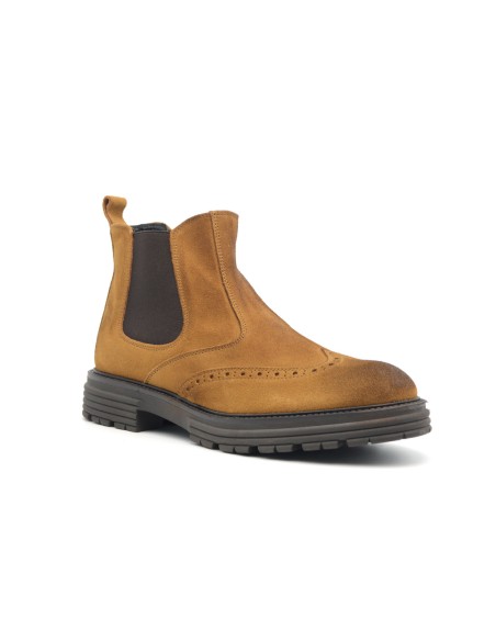 Melluso stivaletto Made in Italy uomo in camoscio con elastici laterali