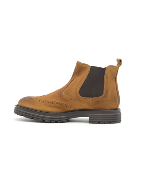 Melluso stivaletto Made in Italy uomo in camoscio con elastici laterali