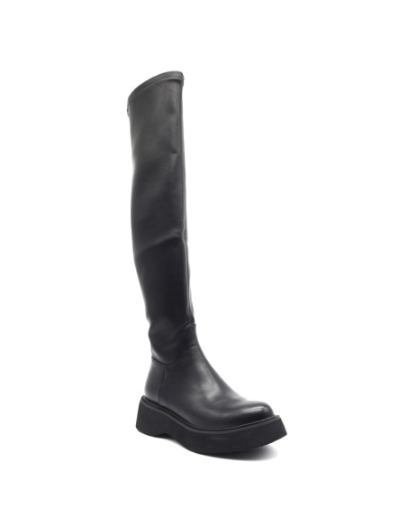 Café 'Noir botte au dessus du genou stretch femme