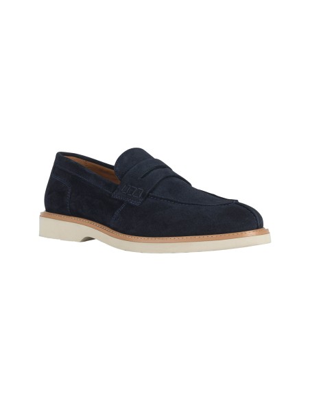 Geox Gubbio mocassino casual uomo in pelle scamosciata con mascherina