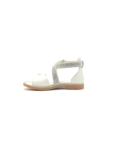 Sandalia elegante Walkey Made in Italy para niña en piel con pedrería