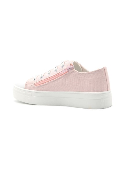 Sneaker niña Cafè Noir plataforma de lona con corazón de strass