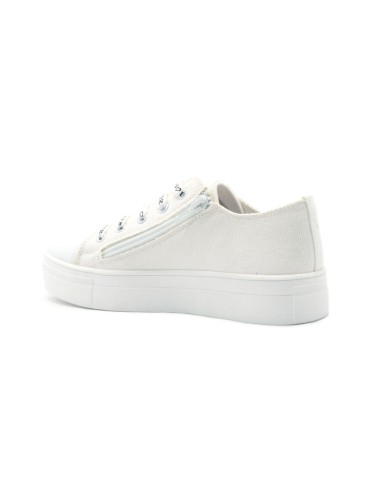 Cafè Noir Mädchen-Plateau-Sneaker aus Canvas mit Strass-Herz
