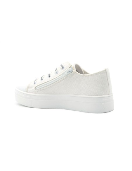 Cafè Noir Mädchen-Plateau-Sneaker aus Canvas mit Strass-Herz