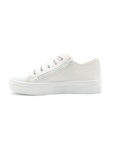 Cafè Noir Mädchen-Plateau-Sneaker aus Canvas mit Strass-Herz