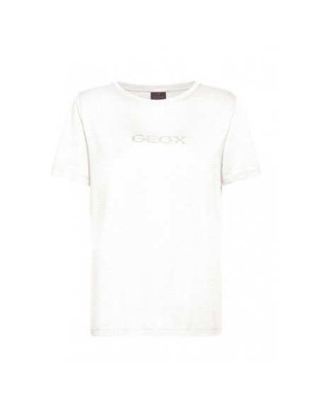 Camiseta de mujer Geox de cuello redondo en punto de algodón con logo brillante