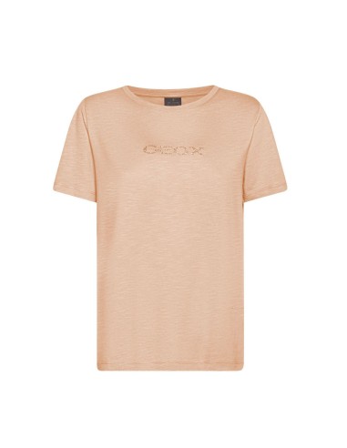 Camiseta de mujer Geox de cuello redondo en punto de algodón con logo brillante