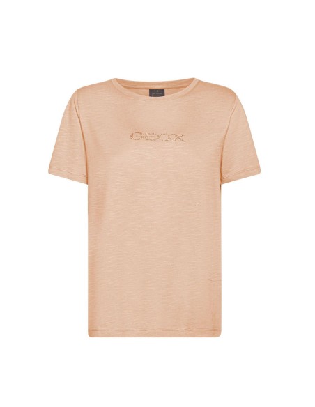 Camiseta de mujer Geox de cuello redondo en punto de algodón con logo brillante