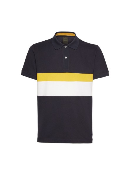 Geox polo uomo in piquet di cotone con colletto in maglia