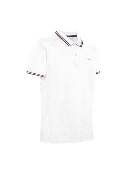 Geox polo uomo in piquet di cotone con colletto in maglia