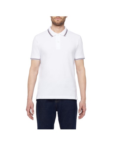 Geox polo uomo in piquet di cotone con colletto in maglia