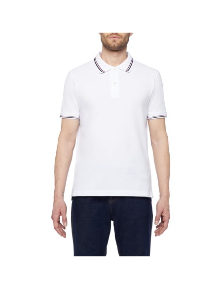Geox men's polo shirt in cotton piqué with knit collar