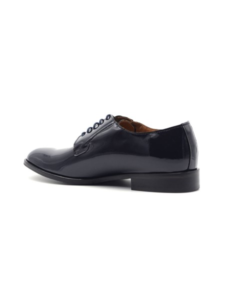 Rogal's men's Derby shoe for ceremony in patent leather with leather sole