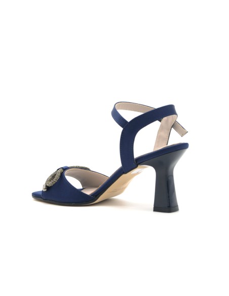 Donna Serena elegant women's sandal in satin with rhinestone bow