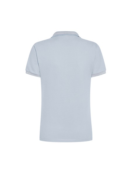 Geox polo donna in piquet di cotone con colletto in maglia