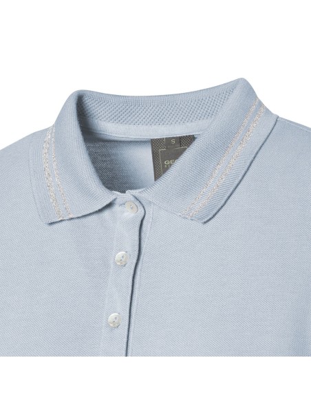 Polo femme Geox en piqué de coton avec col en maille