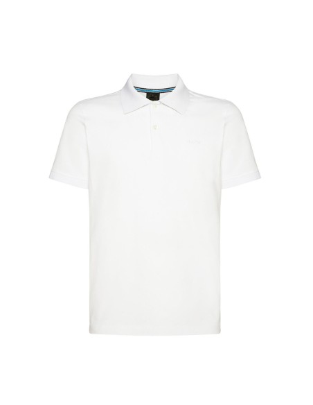 Geox polo uomo in piquet di cotone con colletto in maglia