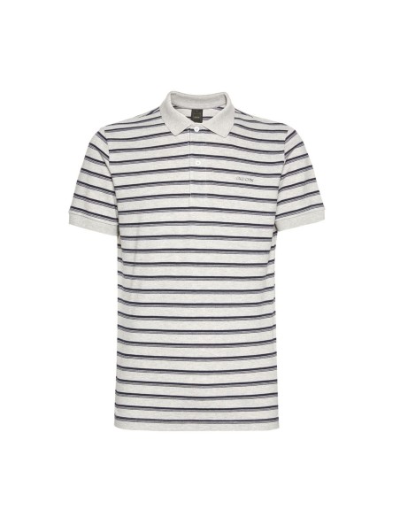 Geox polo uomo a righe in piquet di cotone con colletto in maglia