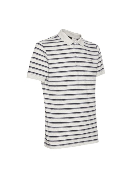 Geox polo uomo a righe in piquet di cotone con colletto in maglia