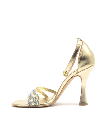 S. Piero sandalo elegante donna in pelle laminata con strass