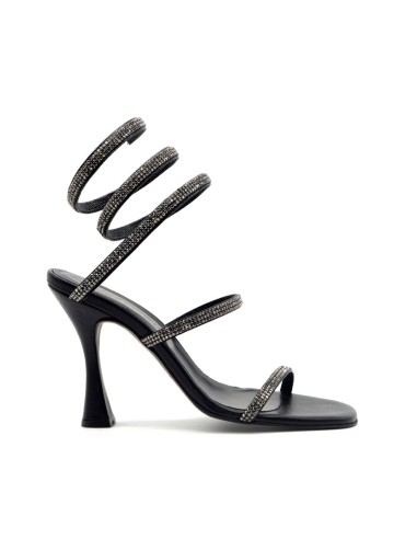 S. Piero elegant woman sandal with rhinestone serpentine spring