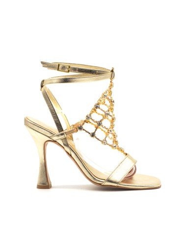 S. Piero elegant woman sandal with mesh jewel accessory
