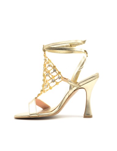 Sandalia de mujer elegante S. Piero con accesorio joya malla