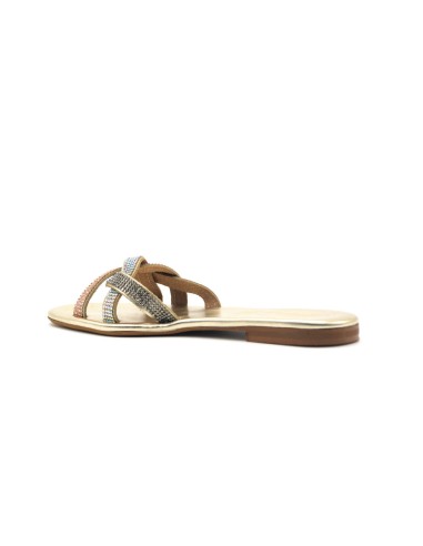 Sandalia tipo slipper de mujer elegante S. Piero con banda de strass