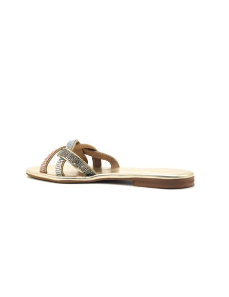 Sandalia tipo slipper de mujer elegante S. Piero con banda de strass