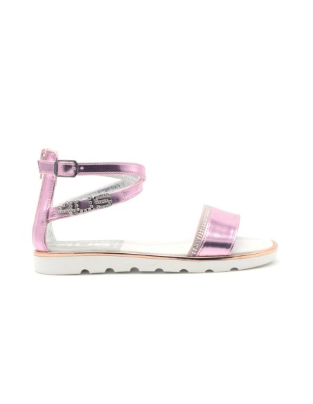4US by Paciotti elegante sandalia niña con pedrería y logo joya