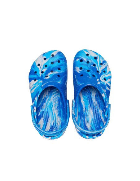 Zueco infantil Crocs Classic Marbled Clog T con correa ajustable