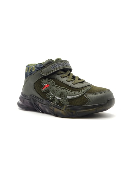 Bull Boys T-Rex Mid model high-top children's sneaker in suede with lights