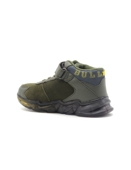 Bull Boys modello T-Rex Mid sneaker alta bambino in camoscio con luci