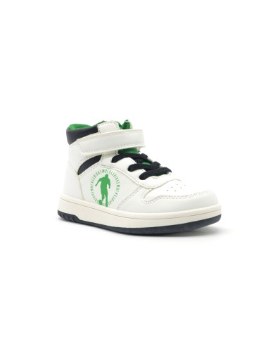 Zapatilla infantil Bikkembergs con logo en el lateral y en la solapa