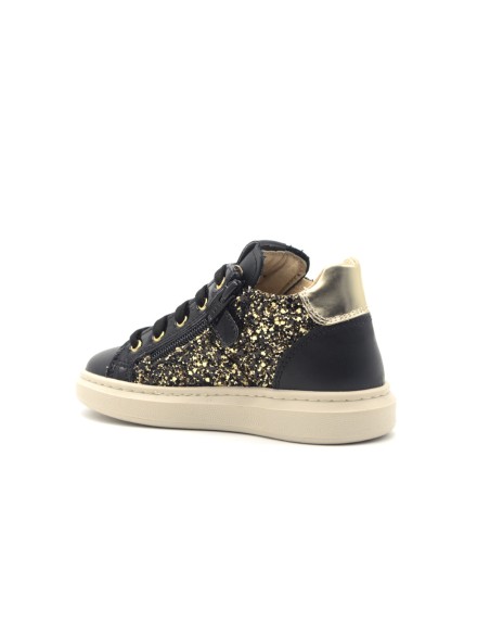 Nero Giardini Mädchen-Sneaker aus laminiertem Leder und Glitzerstoff