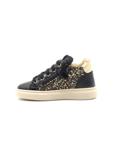 Nero Giardini sneaker bambina in pelle laminata e tessuto glitter