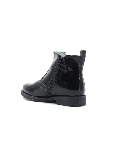 Bottines fille Nero Giardini Made in Italy en cuir verni avec petits cœurs