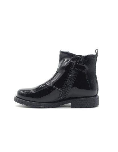 Bottines fille Nero Giardini Made in Italy en cuir verni avec petits cœurs