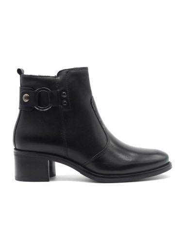 Bottine femme en cuir à talon bas Cinzia Soft