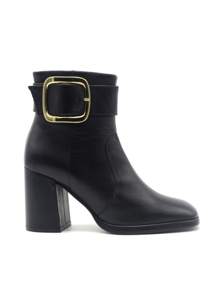 Bottine femme Cafe' Noir en cuir avec maxi boucle