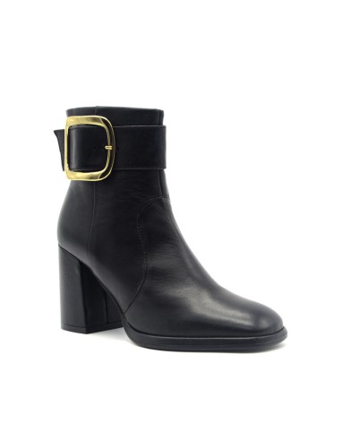 Bottine femme Cafe' Noir en cuir avec maxi boucle