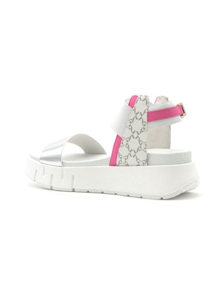 Nero Giardini sandalo Made in Italy donna in pelle stampa monogram