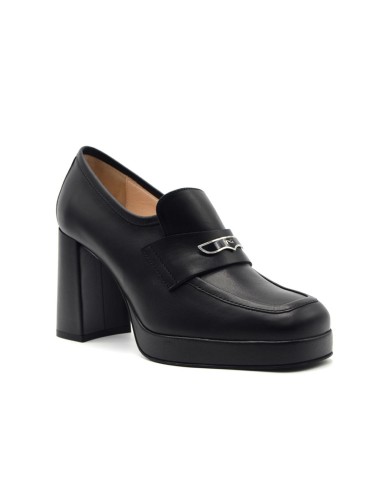 Nero Giardini Mocasín mujer de piel con tacón Made in Italy