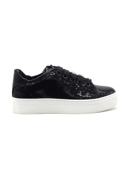 4US by Paciotti girl's sneaker in fabric with sequins